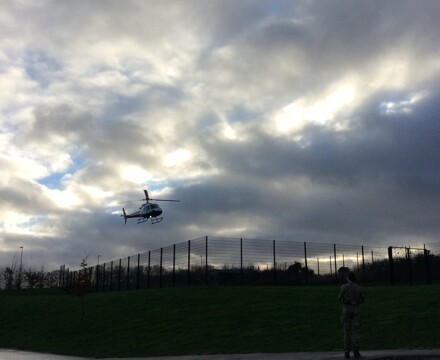 Helicopter arriving at st michaels